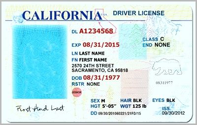 California Driver License Font